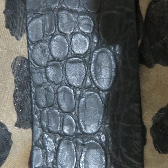 Alexis Kirk Vintage snakeskin leather Navy Gold embellished belt Gorgeous!! - Picture 2 of 6